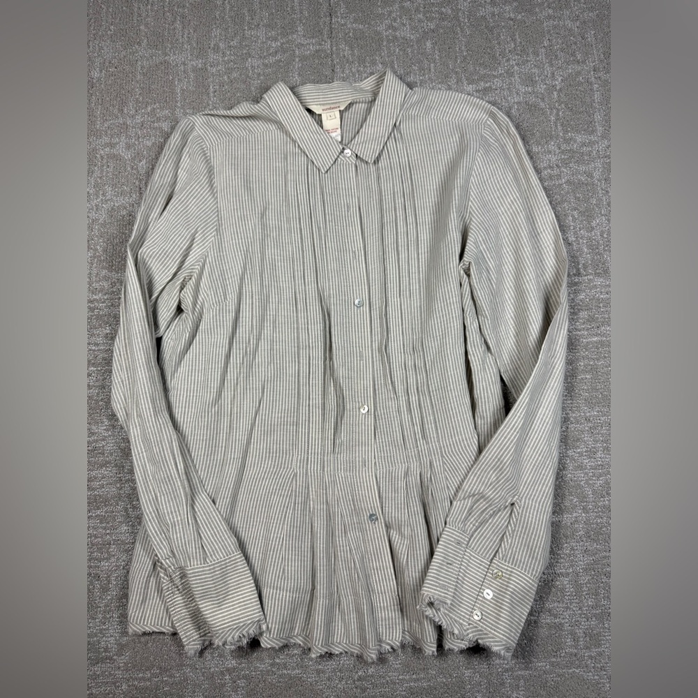 Sundance Cotton Light Weight Button Down Long Sleeve Boho Blouse Size Large